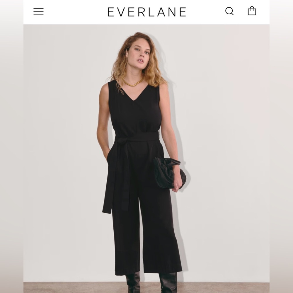 Everlane The Ultimate Jumpsuit Black V-Neck